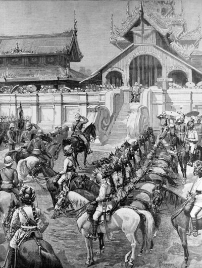 Our Troops in Burmah: Reception of General F. Roberts in Mandalay at the East Gate of the Palace, from 